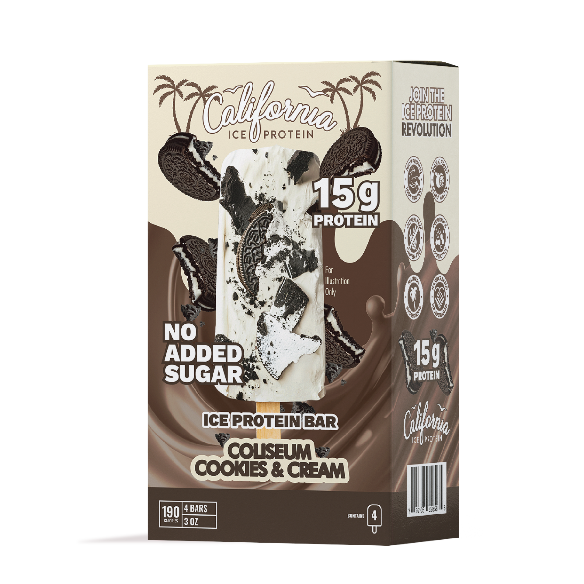 Cookies & Cream (Four 3 oz Protein Ice Cream Bars) (Mix & Match)