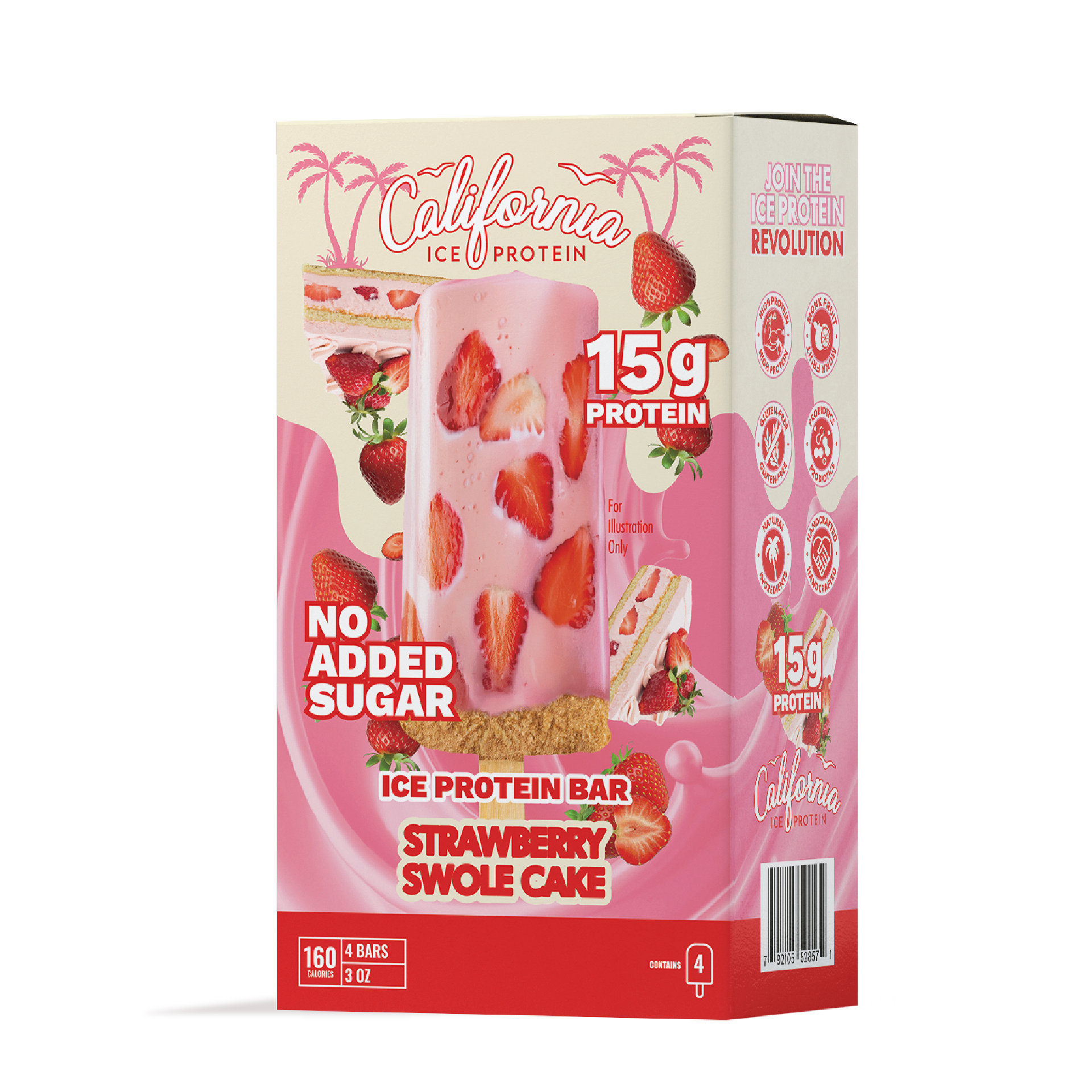 Strawberry Swolecake (Four 3 oz Protein Ice Cream Bars) (Mix & Match)