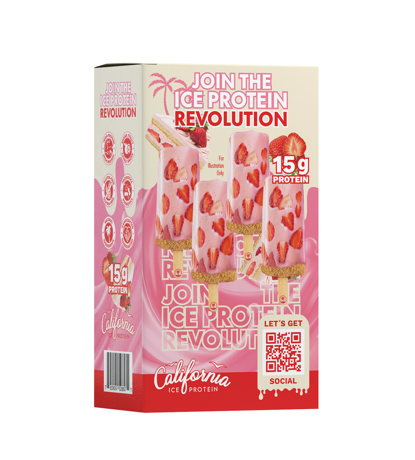 Strawberry Swolecake (Four 3 oz Protein Ice Cream Bars) (Mix & Match)